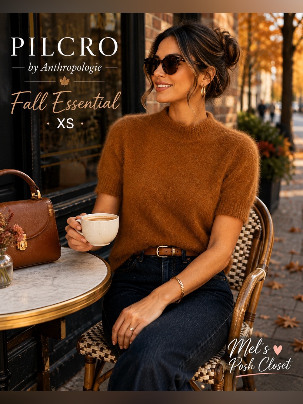 Pilcro by Anthropologie Fuzzy Mock Neck Short Sleeve Sweater – XS